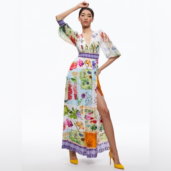 Alice + Olivia Bellami V-Neck Maxi Dress - Picture 2 of 10